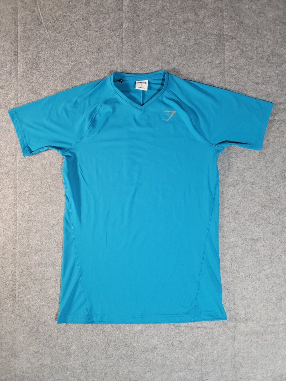 Gymshark Veer Blue V-Neck Athletic Workout Performance T-Shirt Men's Size Small